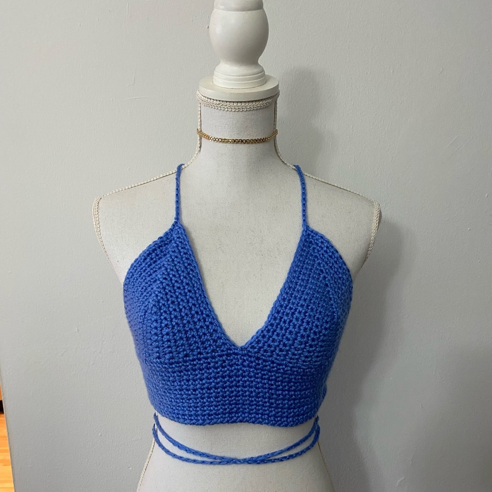 Boho Open Back Bralette Top, Summer Crochet Top